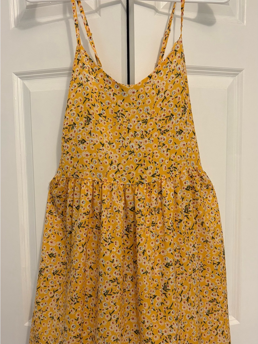 SHEIN Yellow Floral Midi Dress